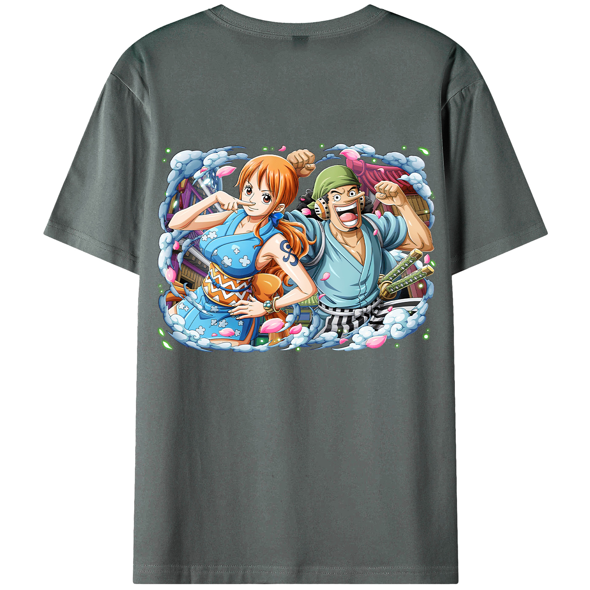 （画像用） ワンピース ナミ ONE PIECE Nami 綿100％ メンズ半袖Tシャツ（バックプリント） 通気性